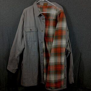 Boulder Creek Trading Co Shirt Jacket Mens 3XL Big Gray Flannel Lined Gorpcore